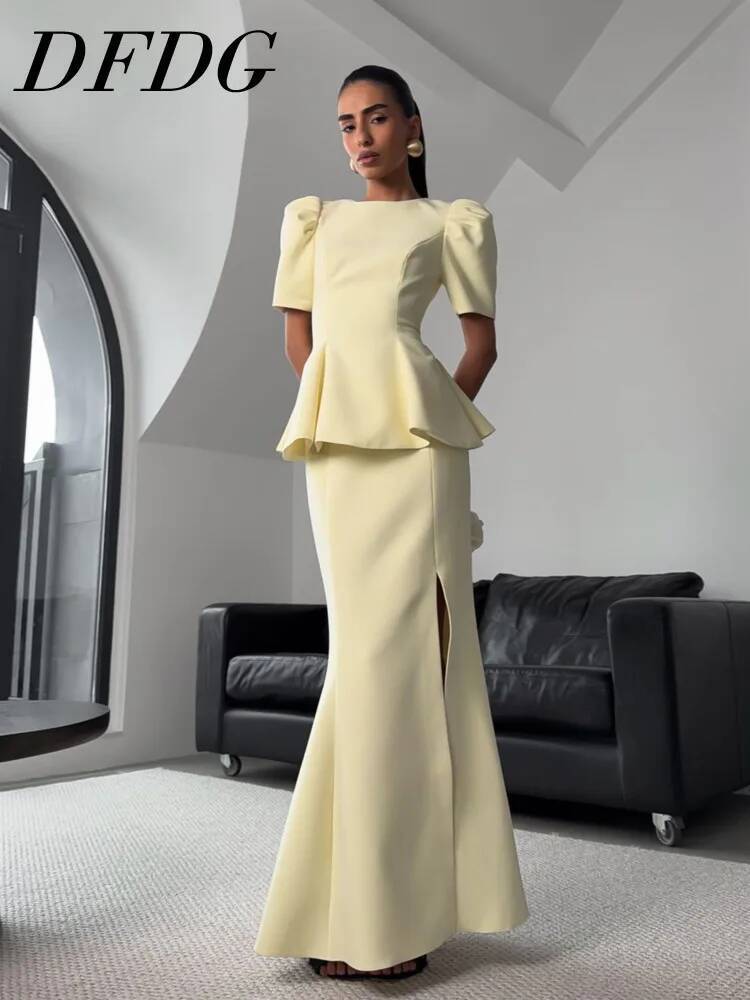 Woman Formal Wear - Женский элегантный вечерний комплект DFDG: блузка