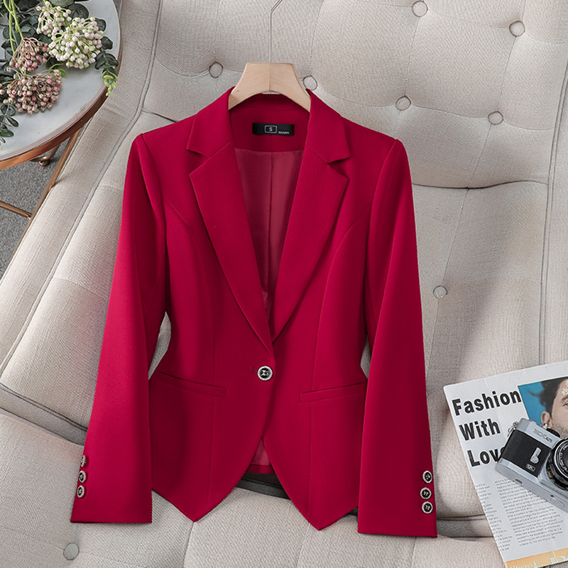 Formal Winter Wear Women Jacket - Новый модный женский деловой блейзер: красный,