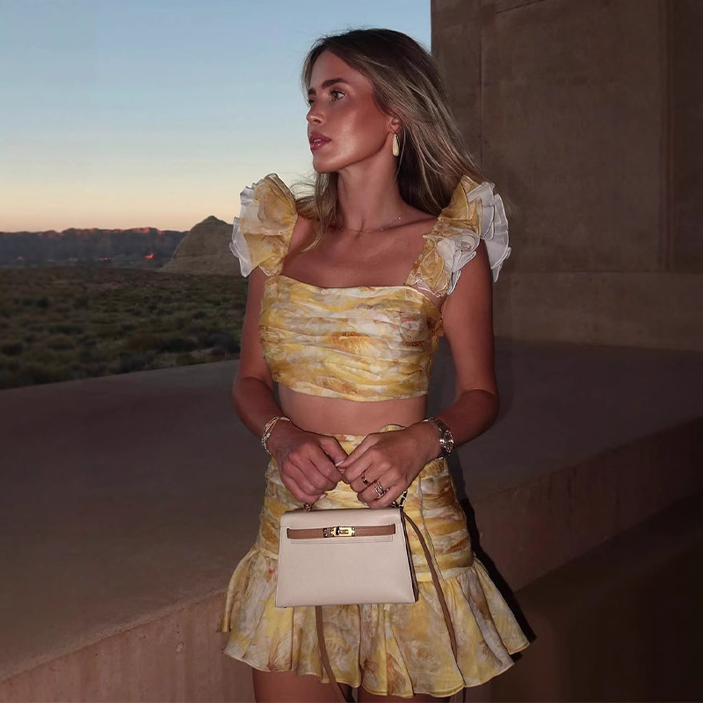 Women Formal Wear For Summer - Новинка 2023 года, плиссированный короткий топ,