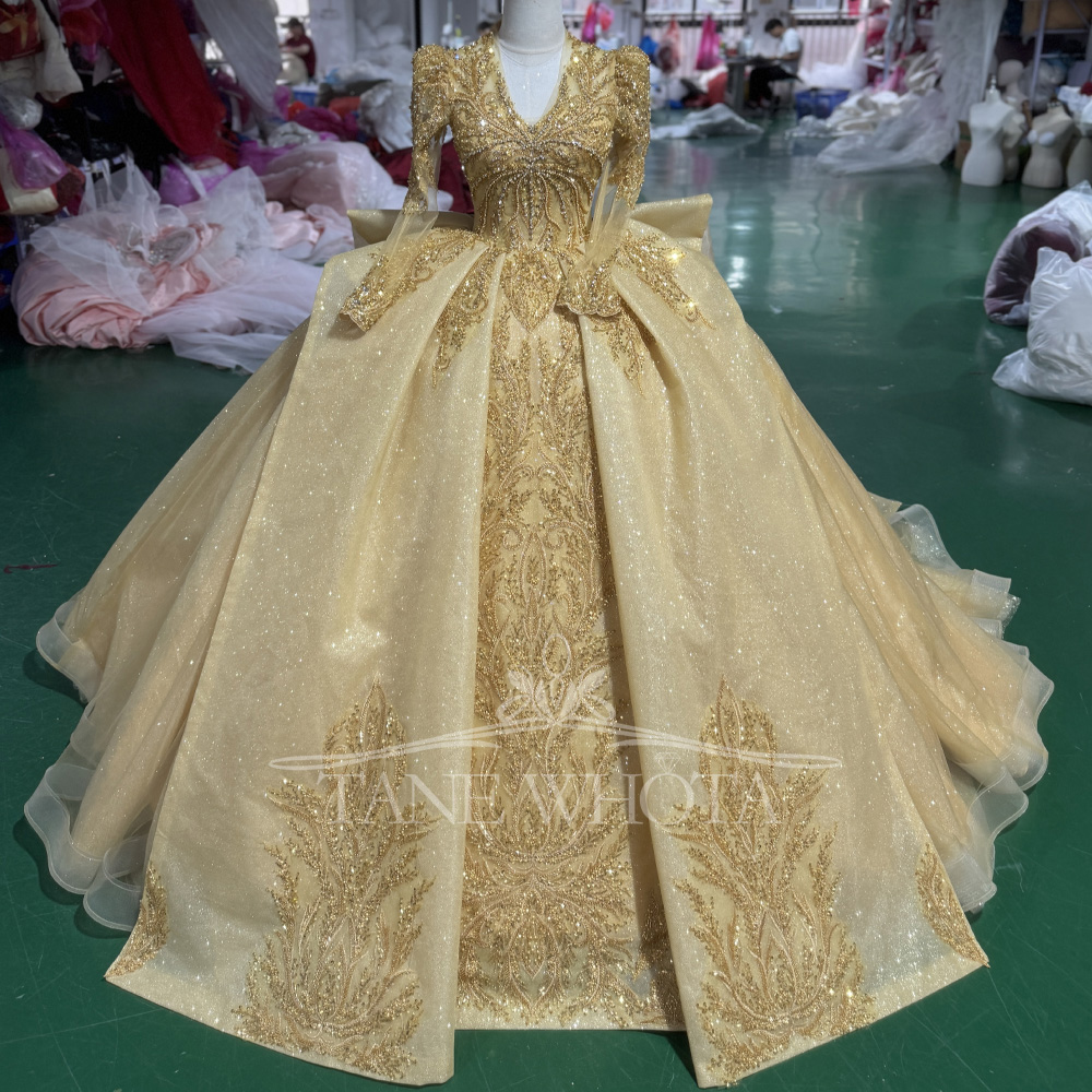 Yellow Formal Wear Women - Элегантное вечернее платье с v-образным вырезом