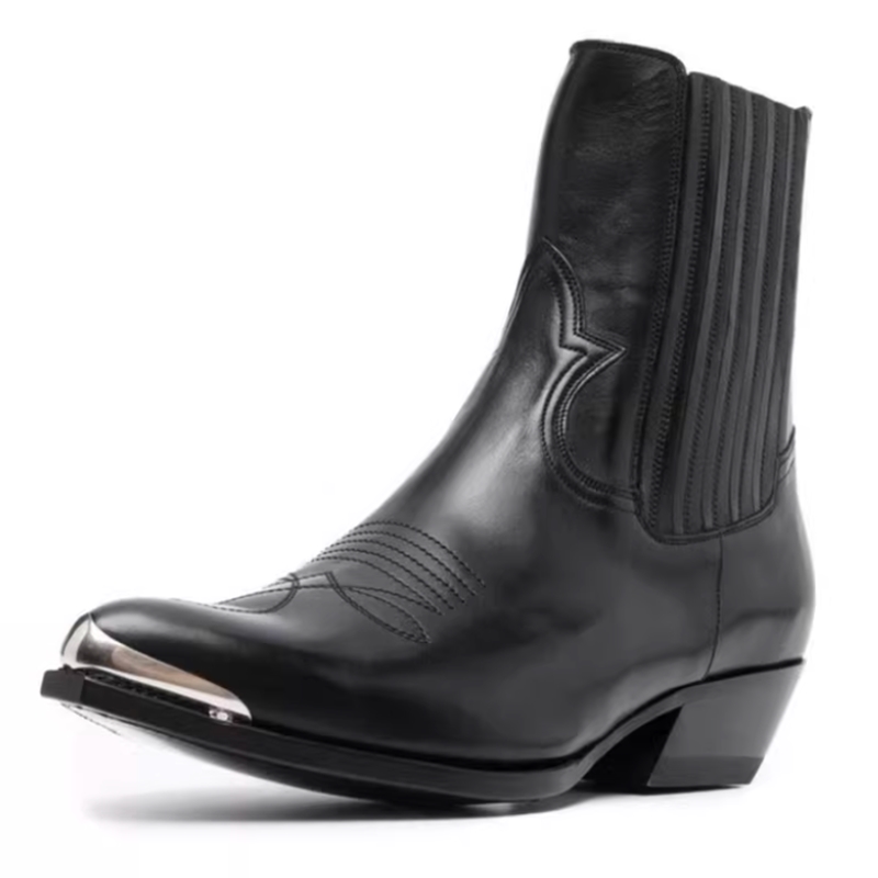 Women Formal Wear Western - Мужские черные кожаные ботинки челси в