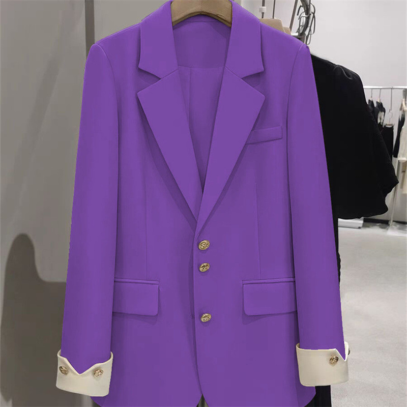Formal Winter Wear Women Jacket - Модный женский пиджак с цветными блоками