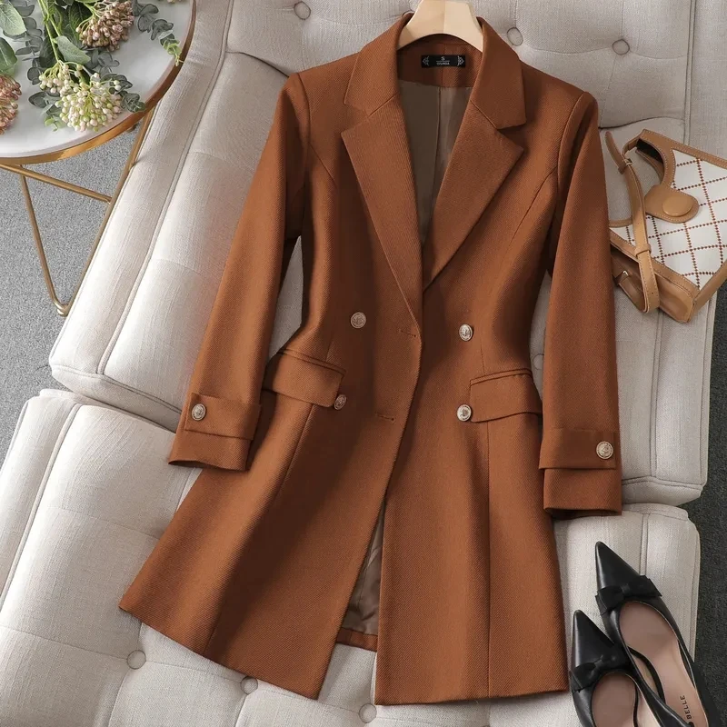 Formal Winter Wear Women Jacket - Осенне-зимняя куртка, женский длинный пиджак цвета