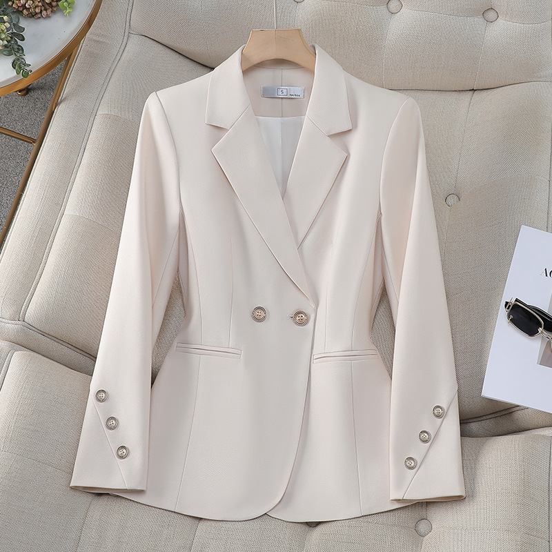 Formal Winter Wear Women Jacket - Женский двубортный однотонный блейзер для осени: