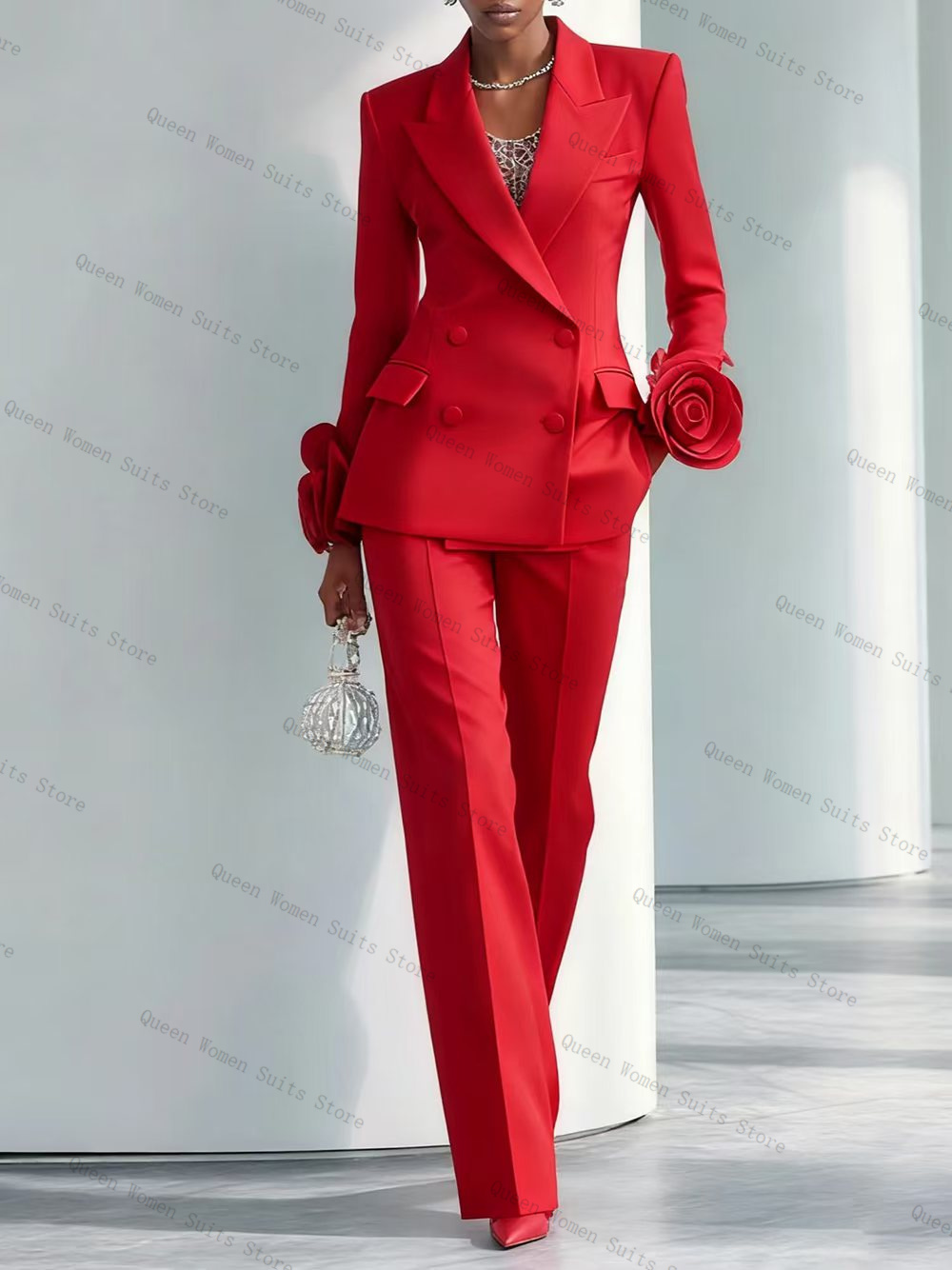 Роскошный красный женский кост – обзор и цена Women Formal Wear Blazer Set