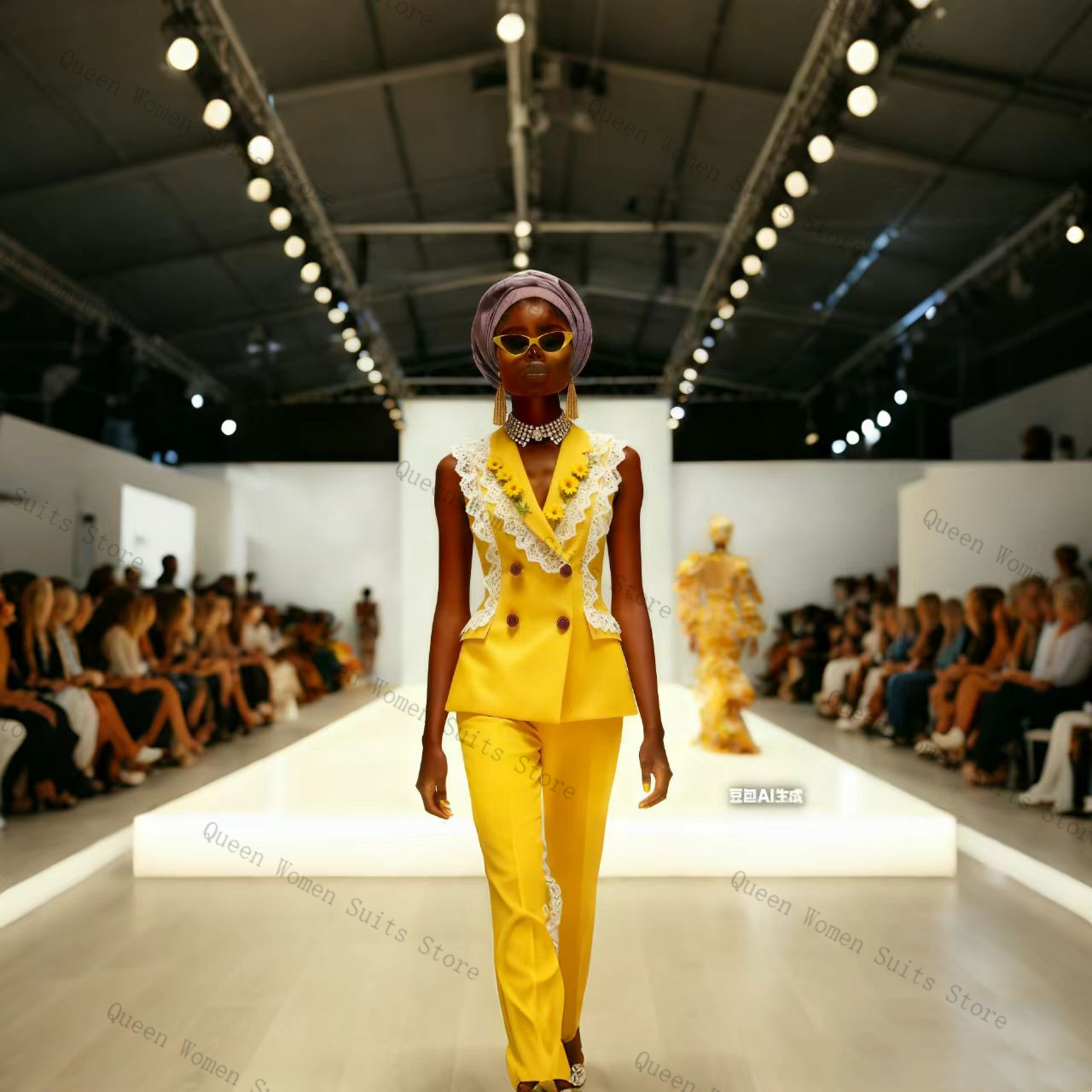 Желто-белый кружевной женский  – обзор и цена Yellow Formal Wear Women
