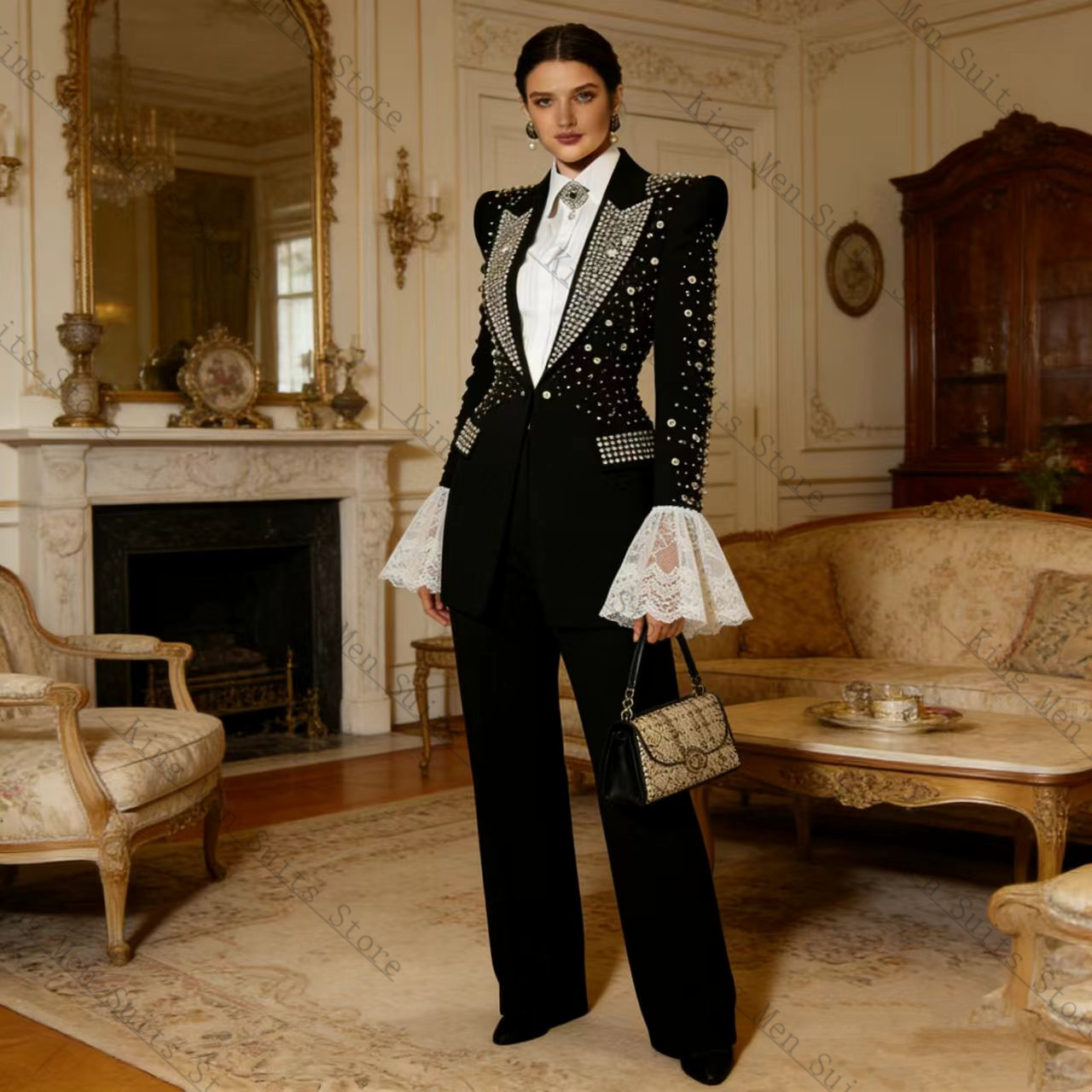 Черный женский костюм из 2 пре – обзор и цена Women Formal Wear Blazer Set