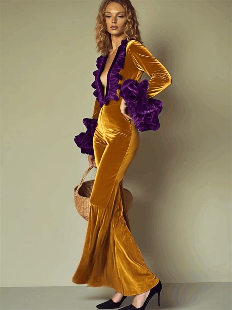 Желто-фиолетовый бархатный жен – обзор и цена Yellow Formal Wear Women